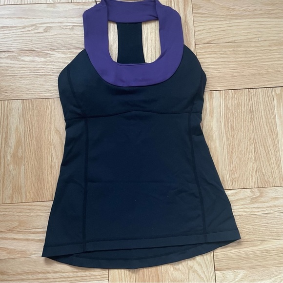 lululemon athletica Tops - Lululemon black and purple scoop neck tank between a 4 and 6